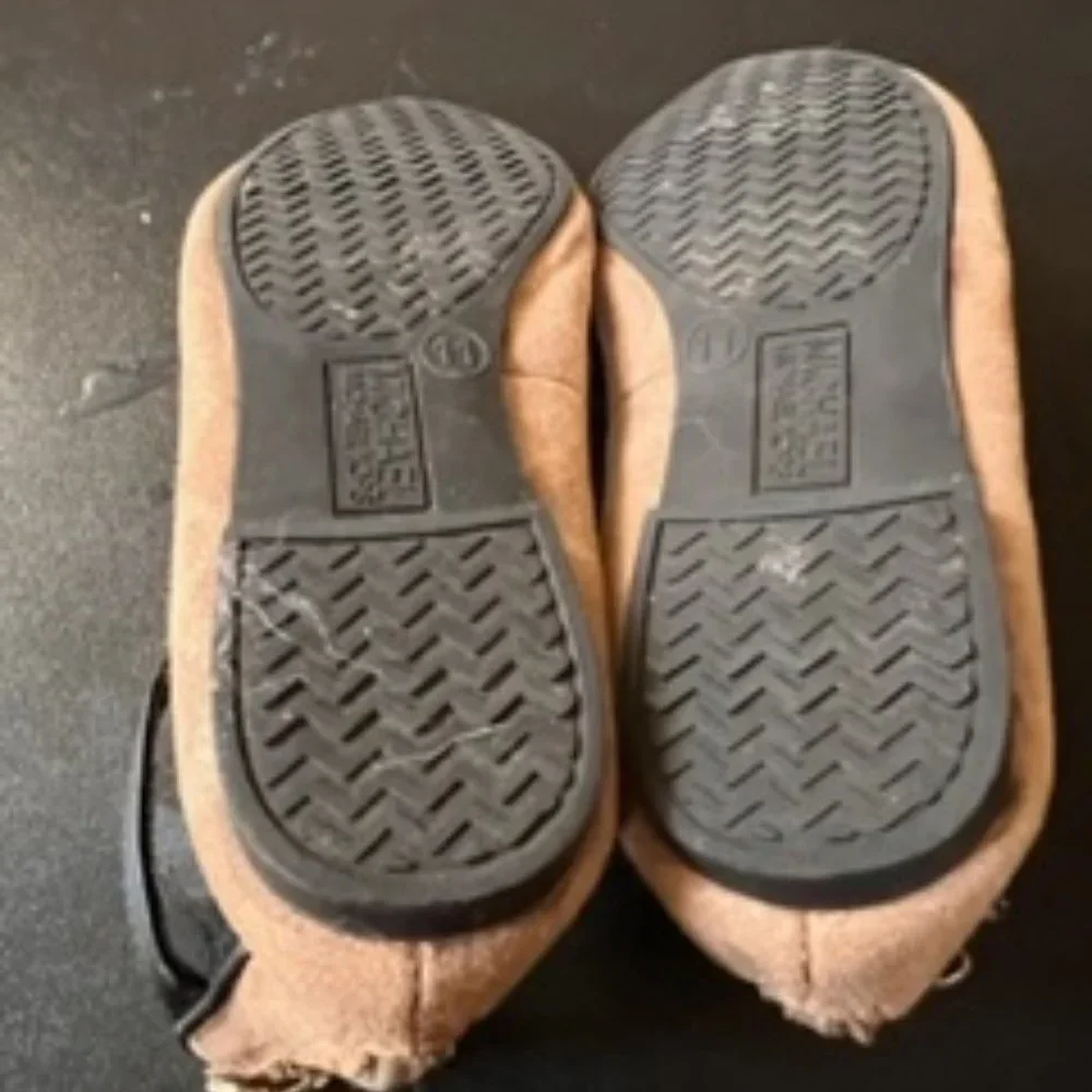 Michael Kors size 11 tan ankle strap flats